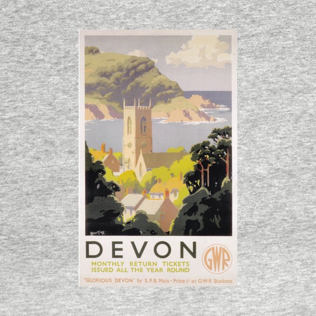 Devon - GWR - Vintage Railway Travel Poster - 1930s by BASlade93